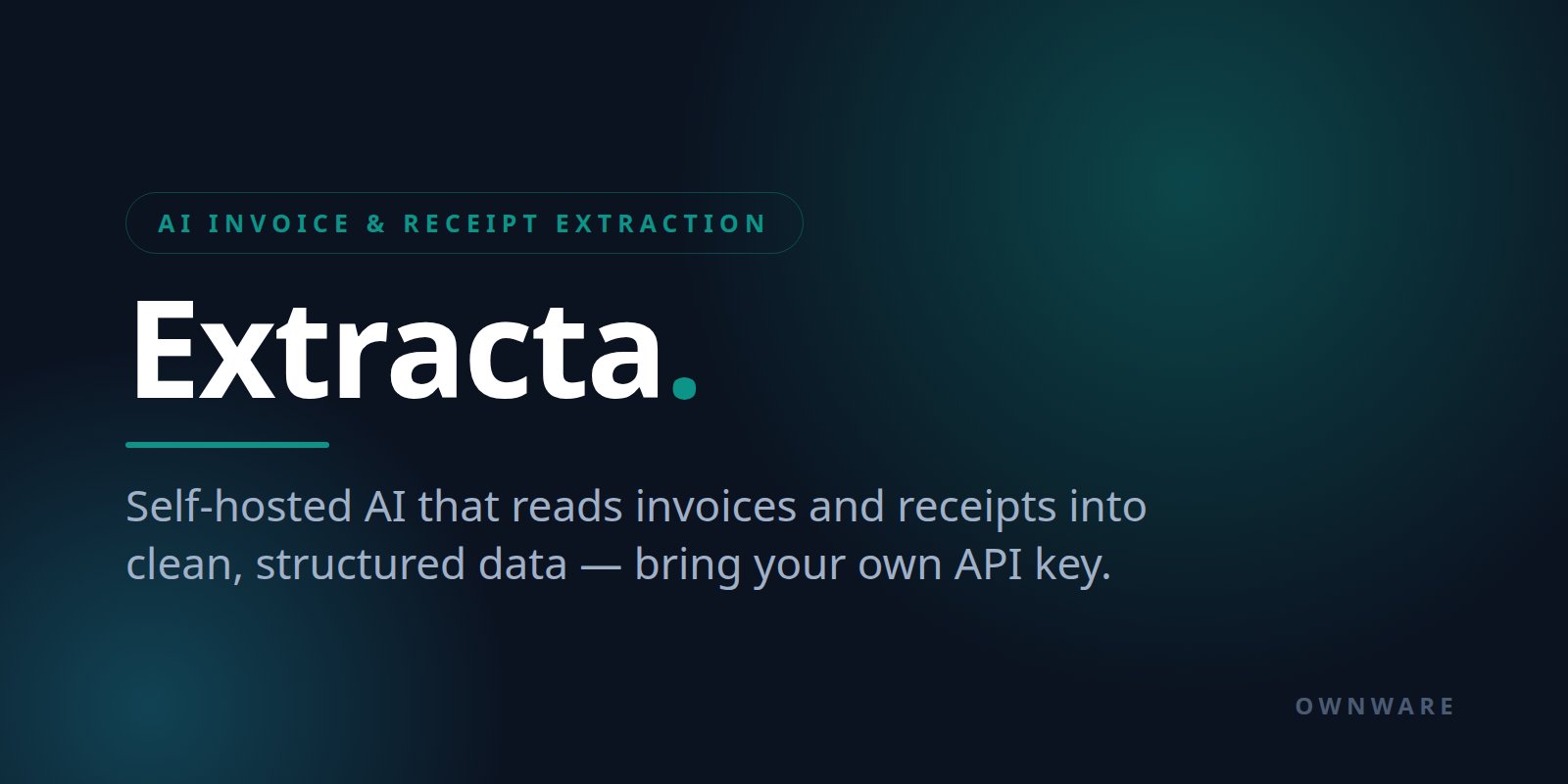 Extracta — Self-Hosted AI Invoice & Receipt Data Extractor (BYO Key) preview